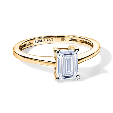 Luxuriant - 9K Yellow Gold SGL Certified Lab Grown Diamond (VS-E-F) Solitaire Ring 1.00 Ct.