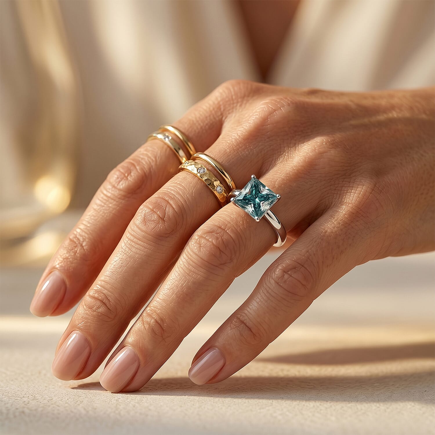 D'Joy - Paraiba Moissanite Solitaire Ring in Rhodium Overlay Sterling Silver 2.80 Ct.