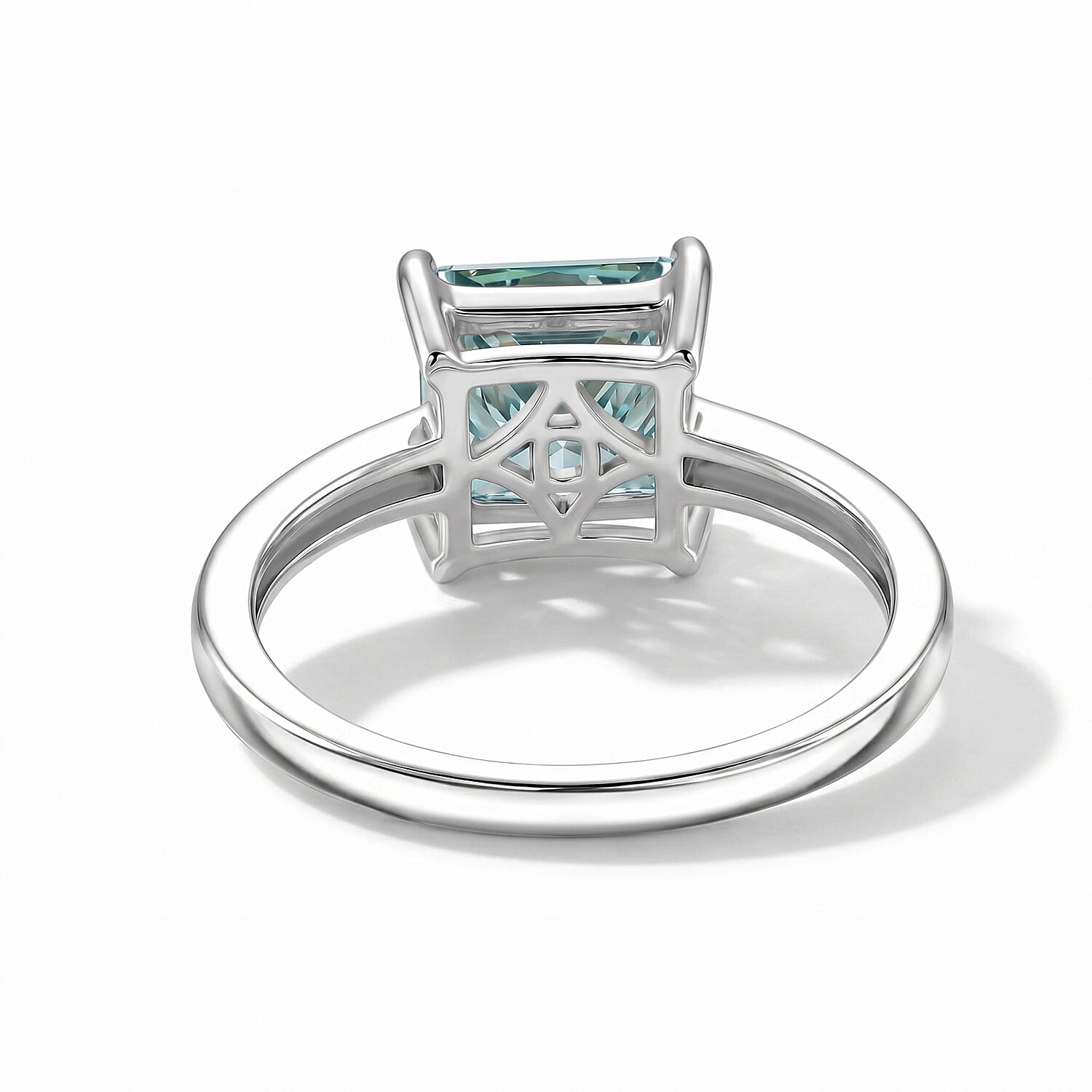 D'Joy - Paraiba Moissanite Solitaire Ring in Rhodium Overlay Sterling Silver 2.80 Ct.