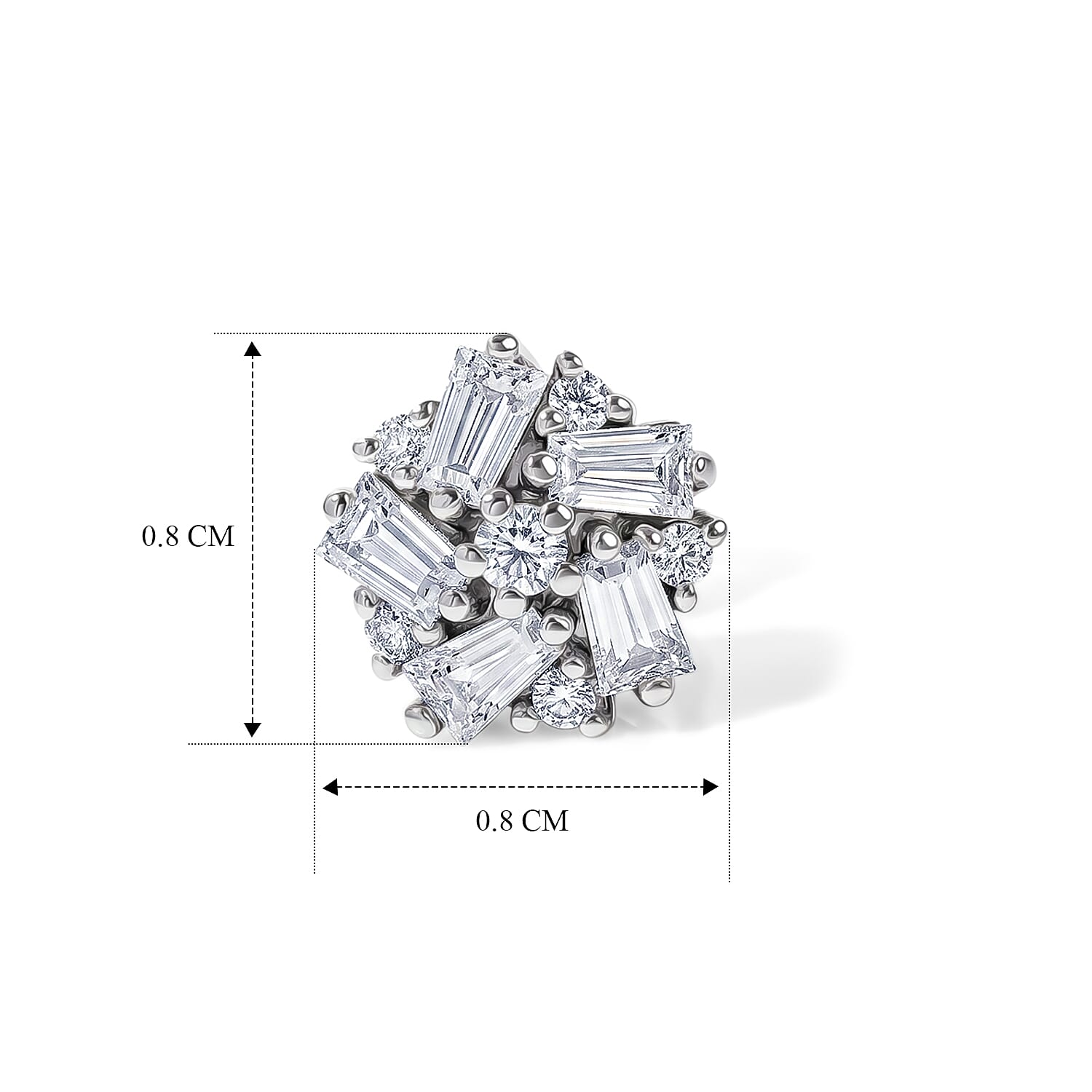 D'Joy Moissanite Cluster Earring in Platinum OverlaySterling Silver  0.780  Ct.