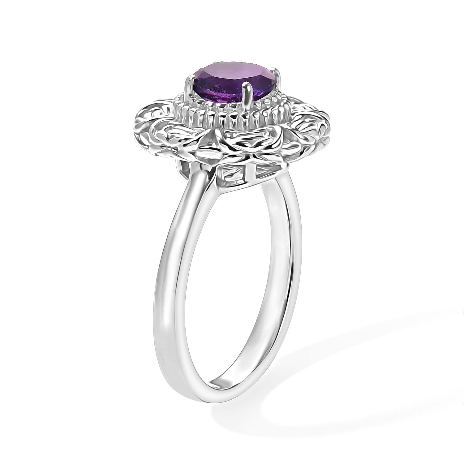 EverTrue - Solitaire Rosette Ring