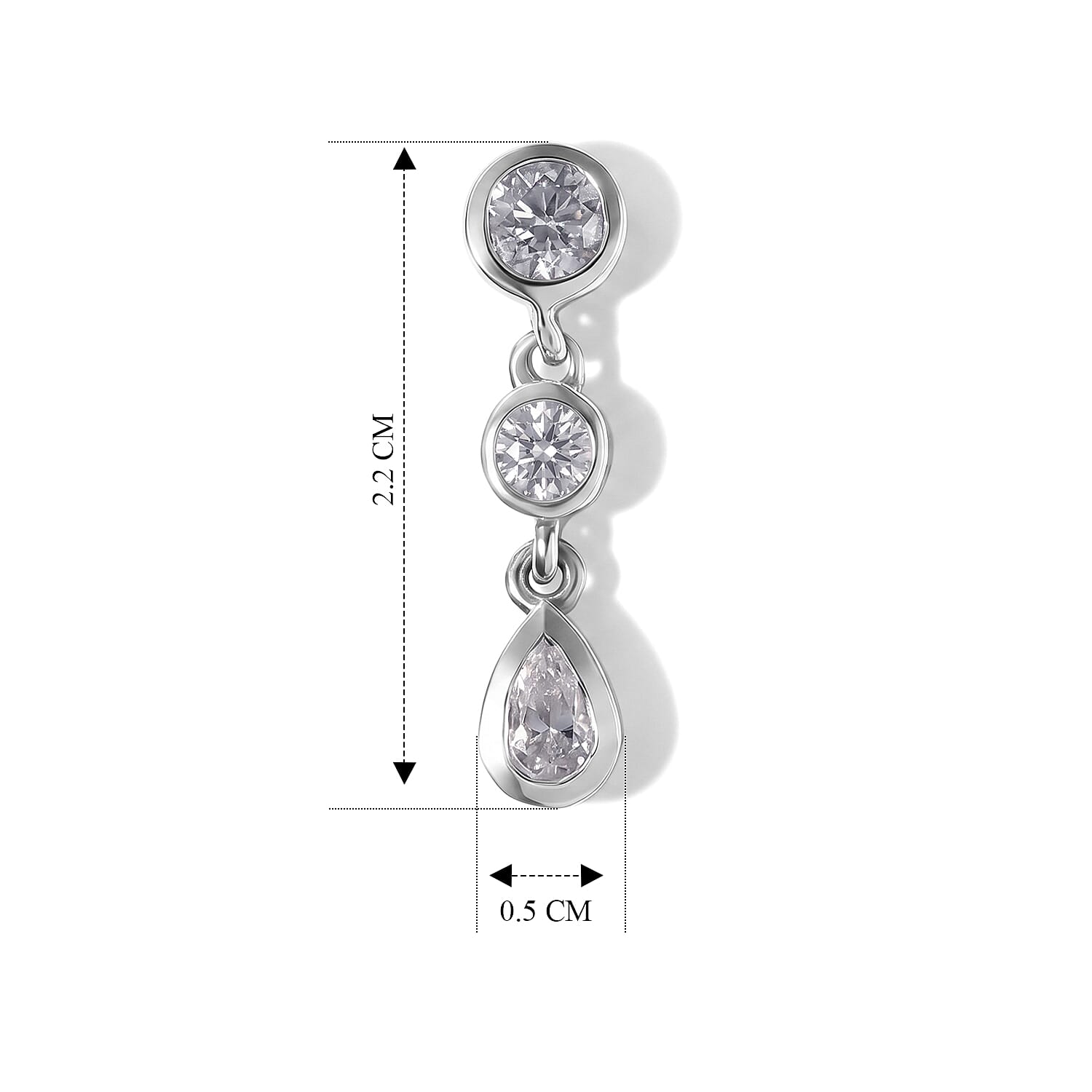 D'Joy Moissanite Dangling Earring in Platinum OverlaySterling Silver  1.052  Ct.