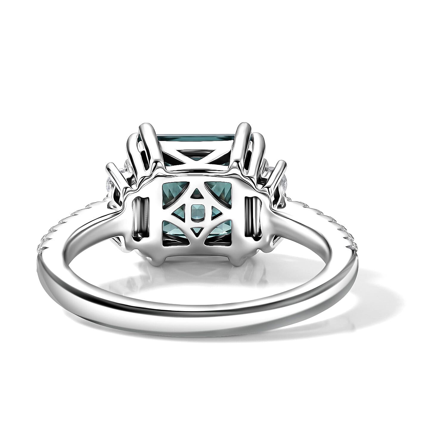 D'Joy - Paraiba Moissanite Ring in Rhodium Overlay Sterling Silver 2.85 Ct.