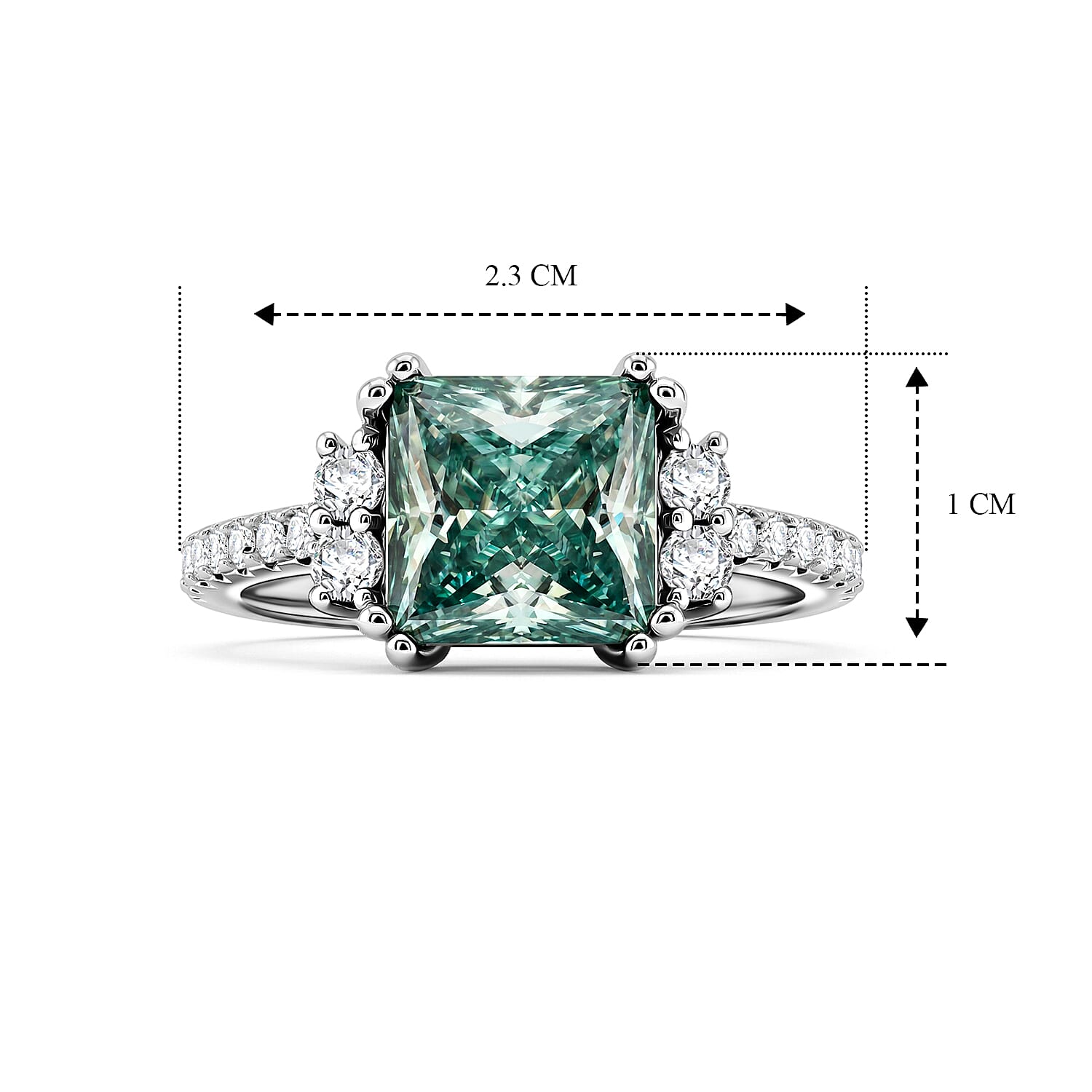 D'Joy - Paraiba Moissanite Ring in Rhodium Overlay Sterling Silver 2.85 Ct.