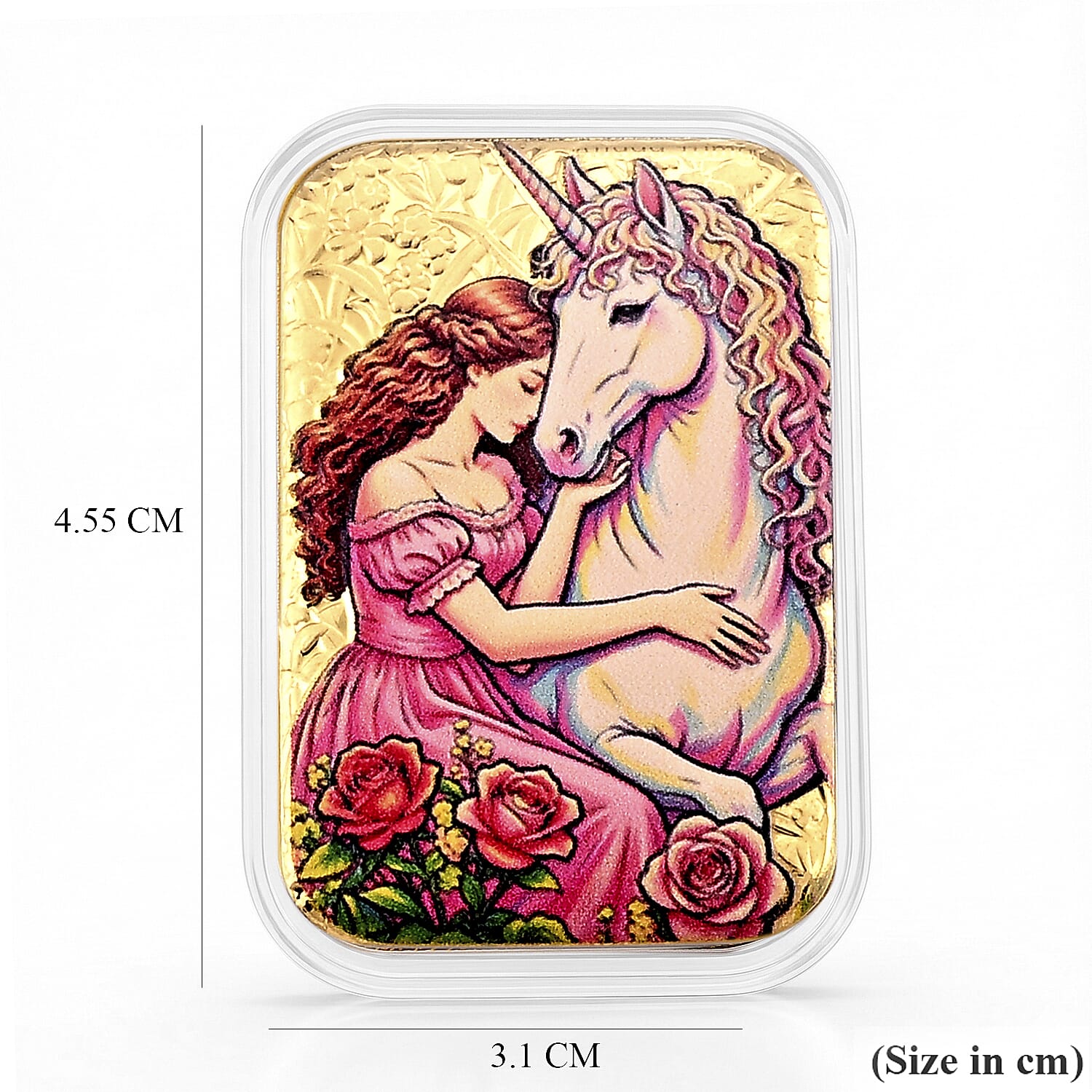 24K Yellow Gold Fairytale Unicorn Collectible (31x45.5 mm)