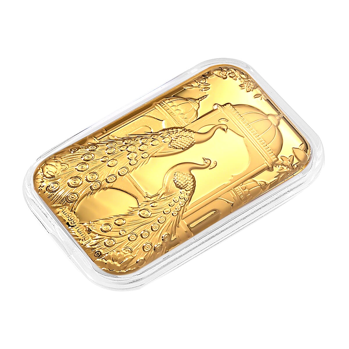 24K Yellow Gold Royal Peacock Collectible (31x45.5 mm)