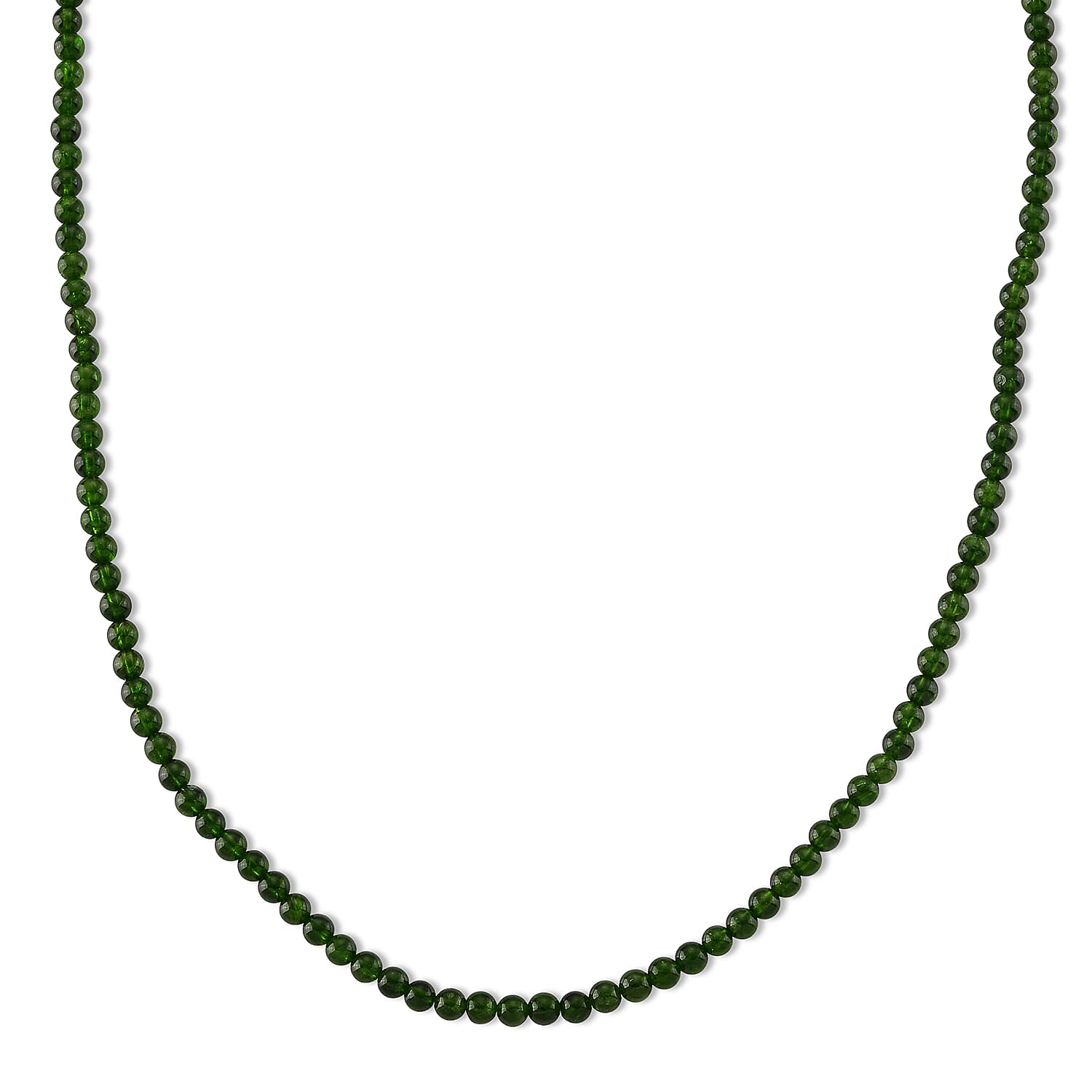 D'Joy - Natural Chrome Diopside Adjustable Beads Necklace (Size - 20-2 Ext) with Lobster Clasp in Yellow Gold Plated Sterling Silver 85.00 Ct.