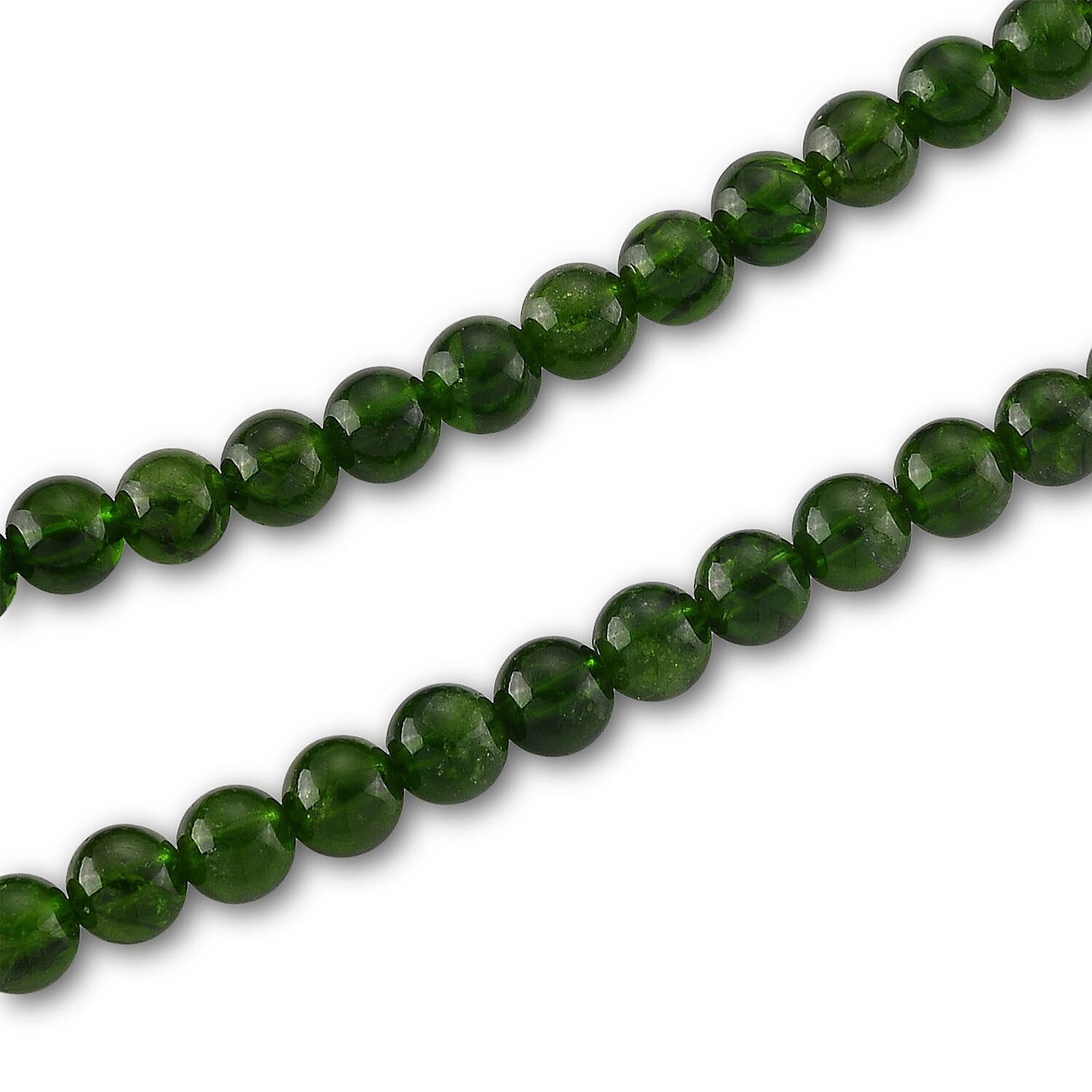 D'Joy - Natural Chrome Diopside Adjustable Beads Necklace (Size - 20-2 Ext) with Lobster Clasp in Yellow Gold Plated Sterling Silver 85.00 Ct.