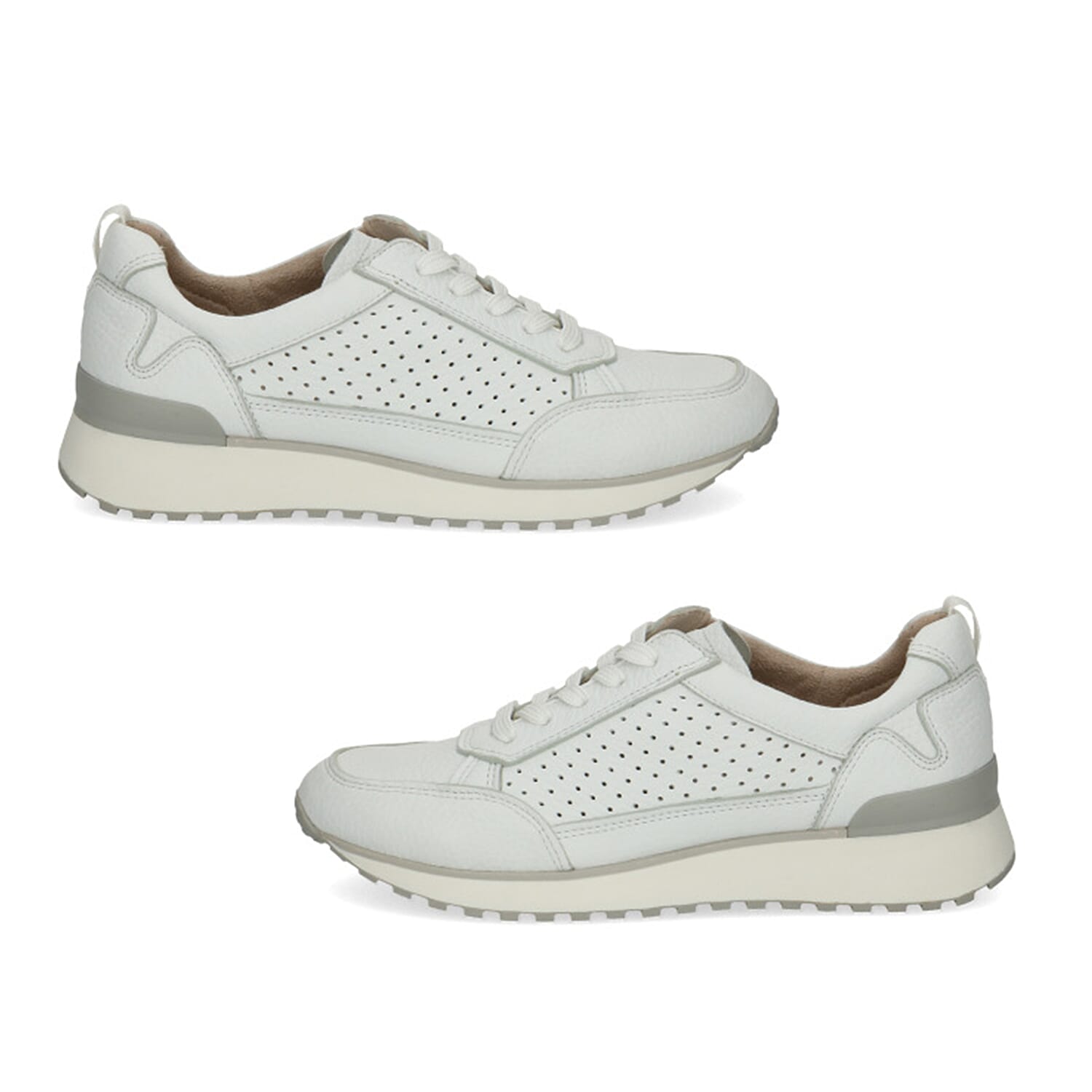 Caprice Womens Wide Fit Leather Trainers (Size 4) - White Deer