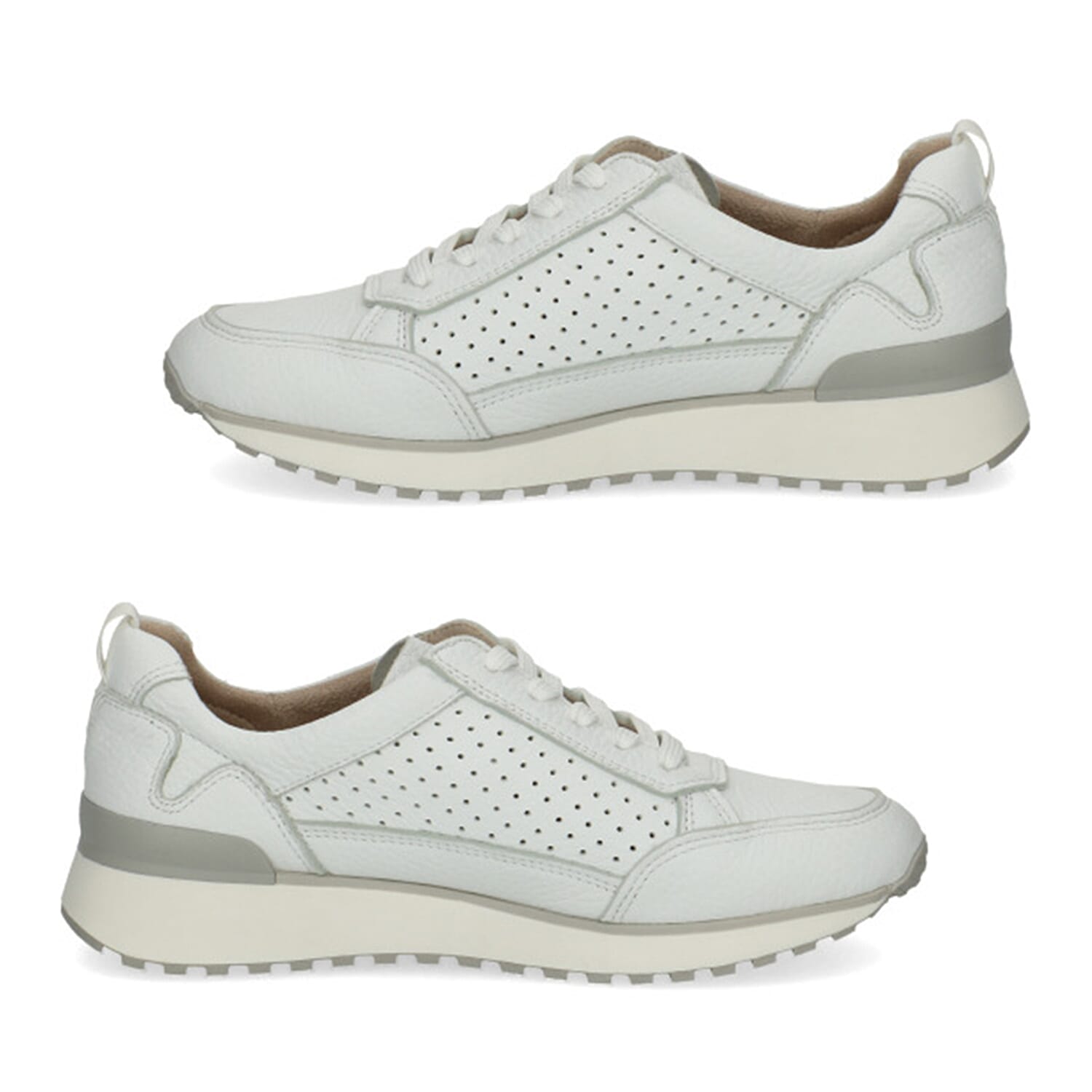 Caprice Womens Wide Fit Leather Trainers (Size 4) - White Deer