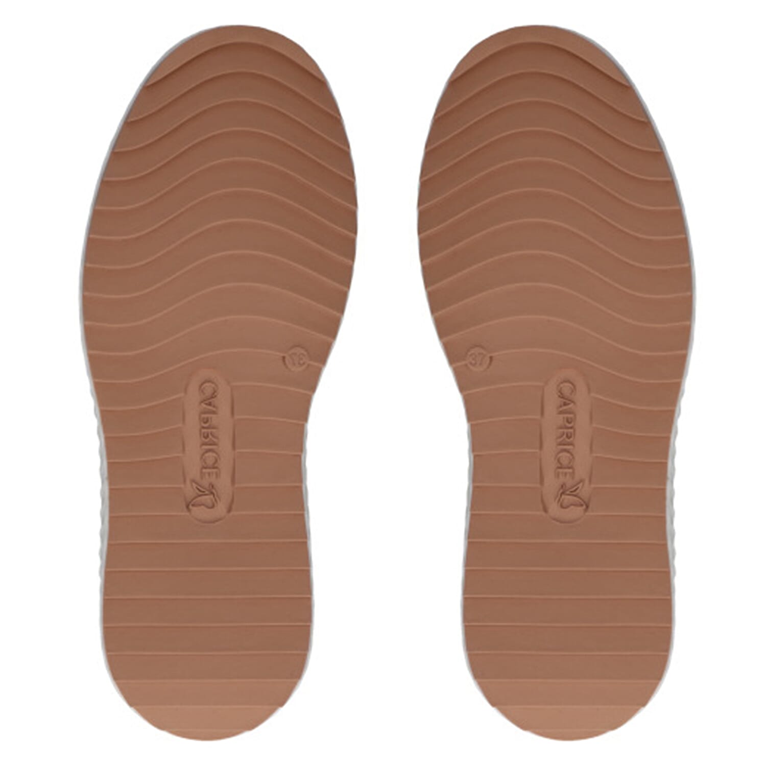 Caprice Fritzy Womens Textured Lace-Up Trainers with Ribbed Platform Sole (Size 3) - Camel