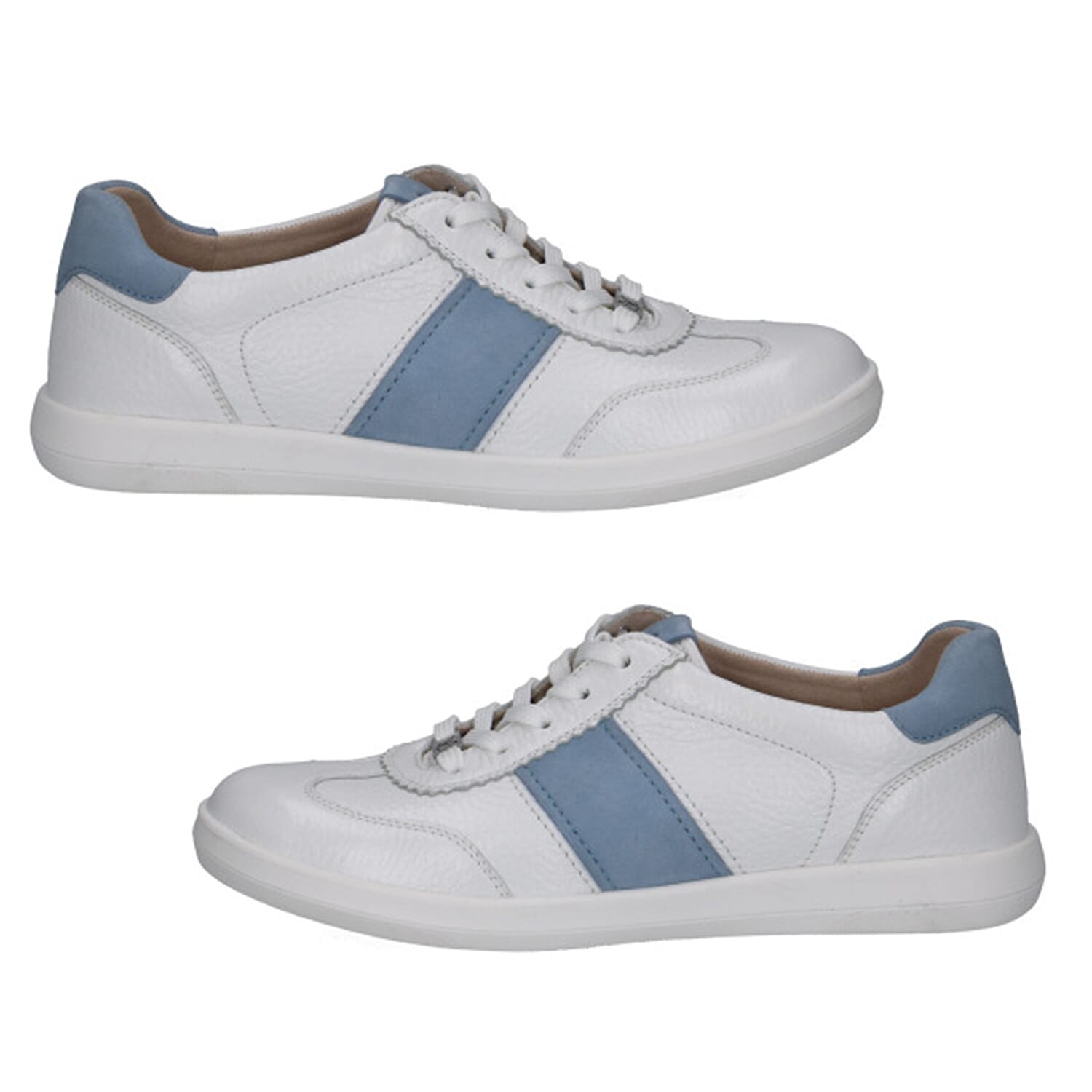 Caprice Gianna Womens Low Top Lace-Up Casual Sneakers (Size 4) - White Blue