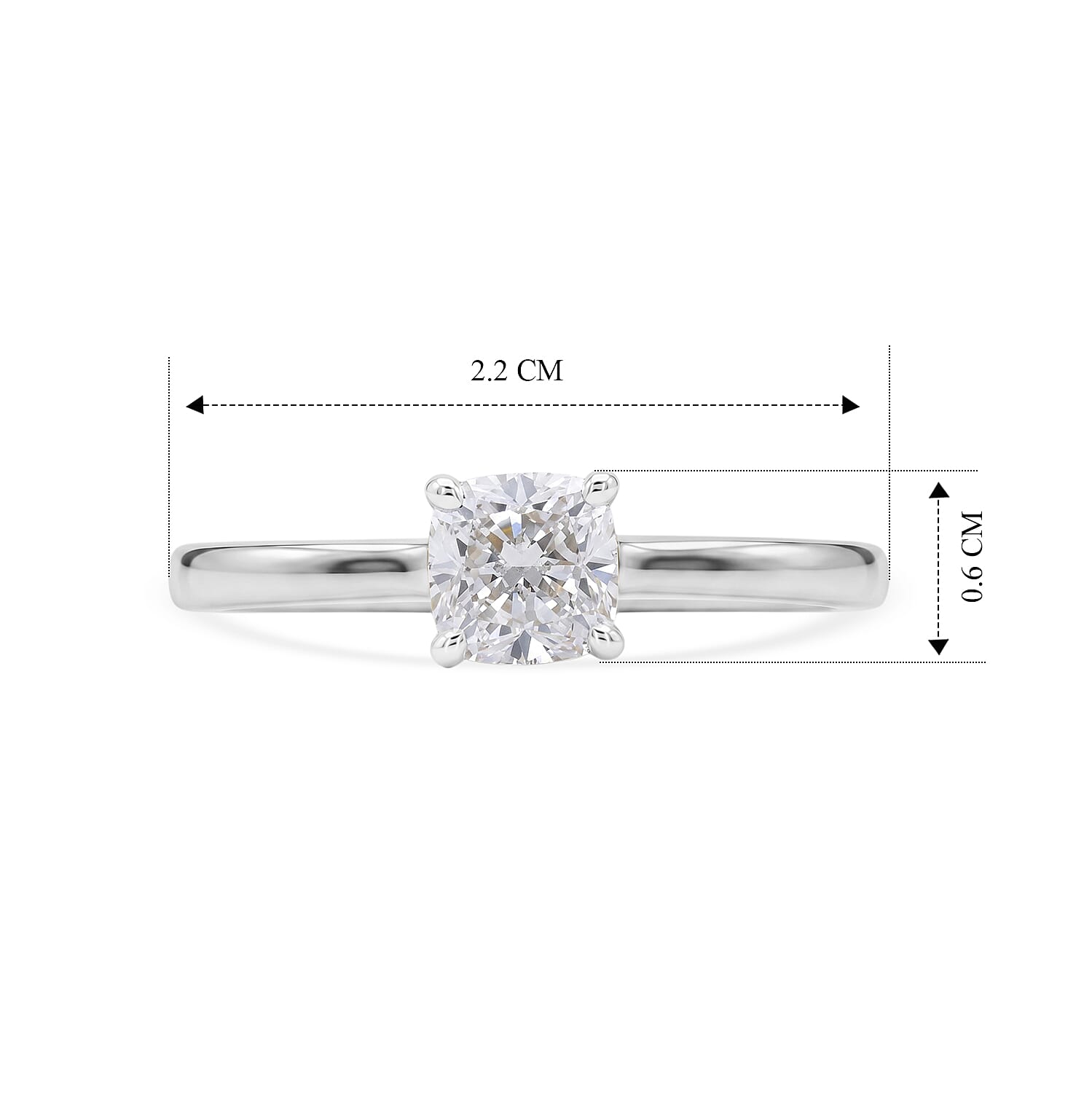 Luxuriant Lab Grown Diamond Ring in Rhodium OverlaySterling Silver  1.033  Ct.