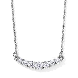 Luxuriant - Lab Grown Diamond (SI-G-H) Necklace (Size - 18) in Rhodium Overlay Sterling Silver 0.35 Ct.