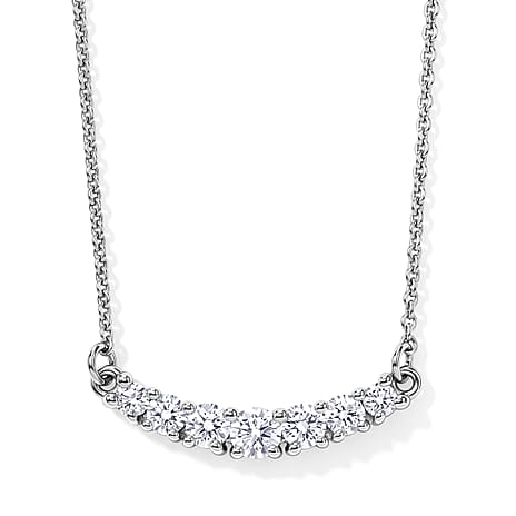 Luxuriant - Lab Grown Diamond (SI-G-H) Necklace (Size - 20) in Rhodium Overlay Sterling Silver 0.50 Ct.
