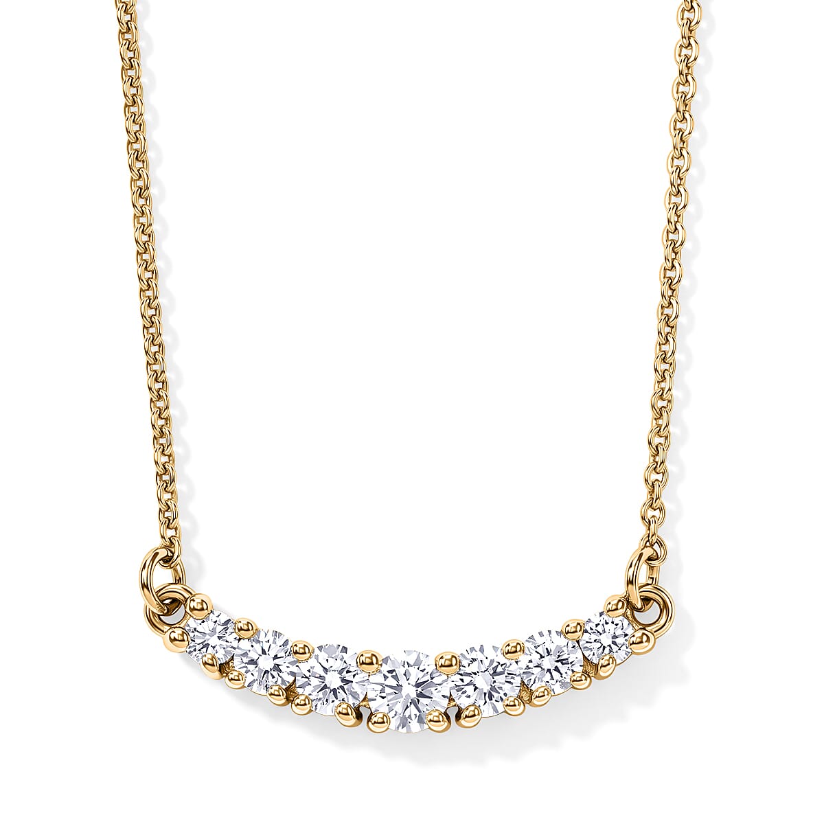 Luxuriant - Lab Grown Diamond (SI-G-H) Necklace (Size - 20) in 18K Vermeil Yellow Gold Sterling Silver 0.50 Ct.