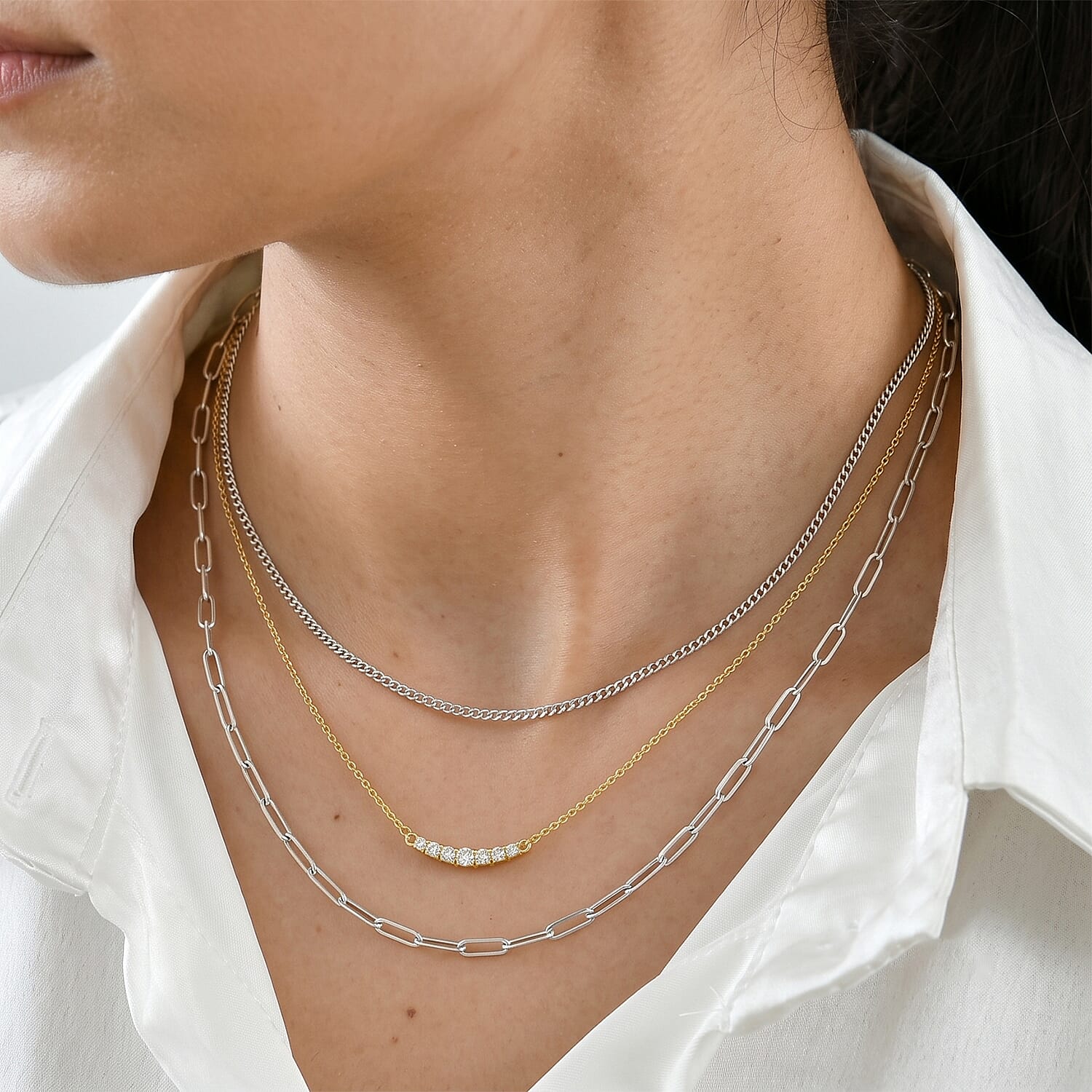 Luxuriant - Lab Grown Diamond (SI-G-H) Necklace (Size - 20) in 18K Vermeil Yellow Gold Sterling Silver 0.50 Ct.