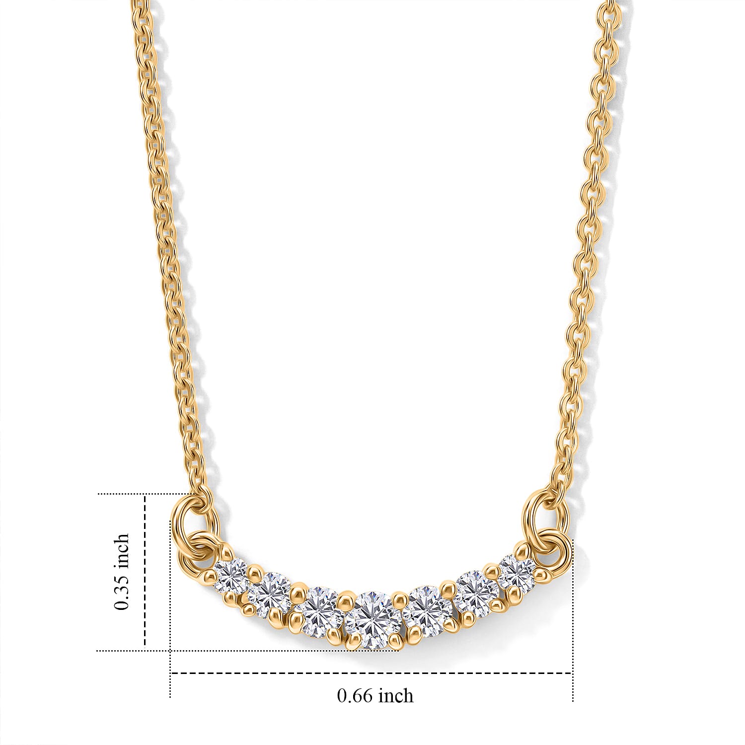 Luxuriant - Lab Grown Diamond (SI-G-H) Necklace (Size - 20) in 18K Vermeil Yellow Gold Sterling Silver 0.50 Ct.