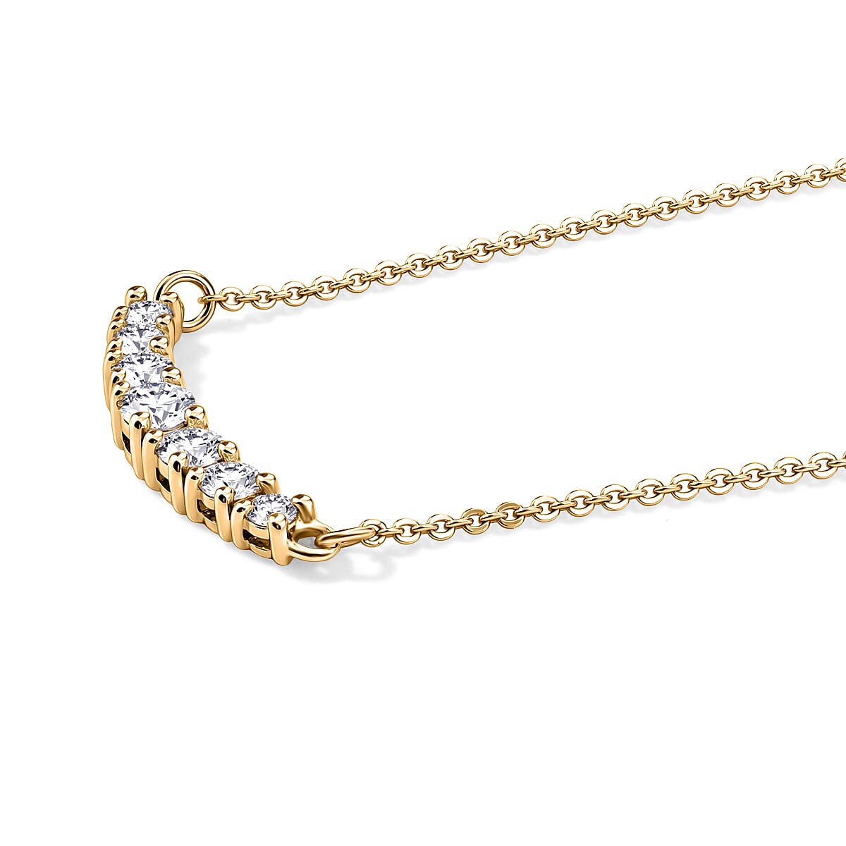 Luxuriant - Lab Grown Diamond (SI-G-H) Necklace (Size - 18) in 18K Vermeil Yellow Gold Sterling Silver 0.35 Ct.