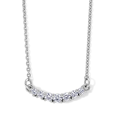 Luxuriant - Lab Grown Diamond (SI-G-H) Necklace (Size - 16) in Rhodium Overlay Sterling Silver  0.25 Ct.