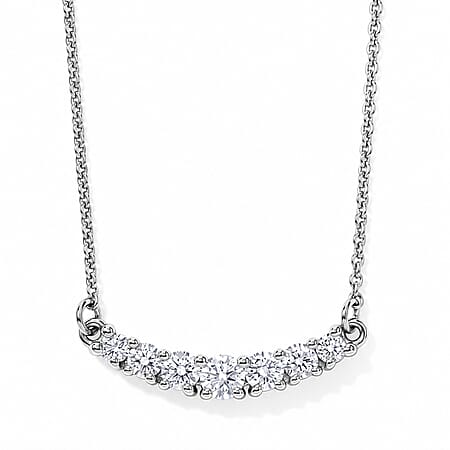Luxuriant - Lab Grown Diamond (SI-G-H) Necklace (Size - 16) in Rhodium Overlay Sterling Silver 0.25 Ct. Luxuriant - Lab Grown Diamond (SI-G-H) Necklace (Size - 16) in Rhodium Overlay Sterling Silver 0.25 Ct.