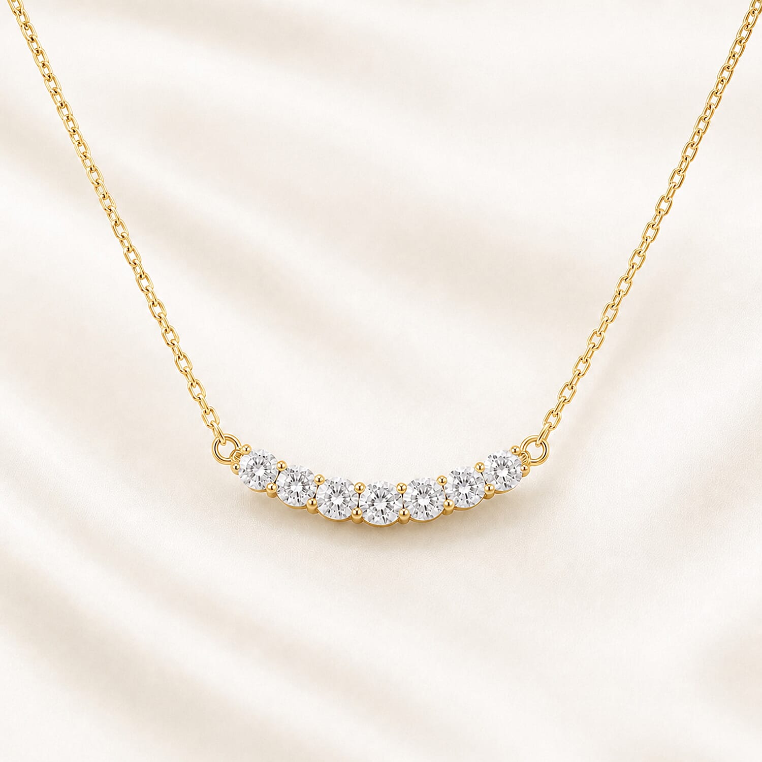 Luxuriant - Lab Grown Diamond (SI-G-H) Necklace (Size - 16) in 18K Vermeil Yellow Gold Sterling Silver 0.25 Ct.
