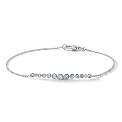 Luxuriant - Lab Grown Diamond Bezel-Set Chain Bracelet (Size - 7.5) in 18K Vermeil Yellow Gold Plated Sterling Silver 0.25 Ct.
