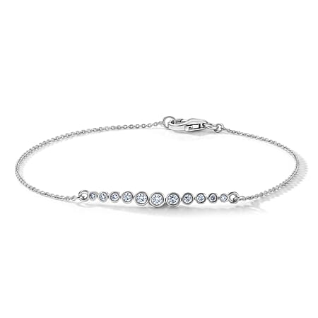 Luxuriant - Lab Grown Diamond (SI-G-H) Chain Bracelet (Size - 7.5) in Rhodium Overlay Sterling Silver 0.25 Ct. Luxuriant - Lab Grown Diamond (SI-G-H) Chain Bracelet (Size - 7.5) in Rhodium Overlay Sterling Silver 0.25 Ct.
