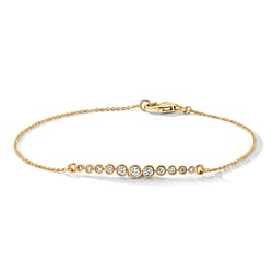 Luxuriant - Lab Grown Diamond Bezel-Set Chain Bracelet (Size - 7.5) in 18K Vermeil Yellow Gold Plated Sterling Silver 0.25 Ct.