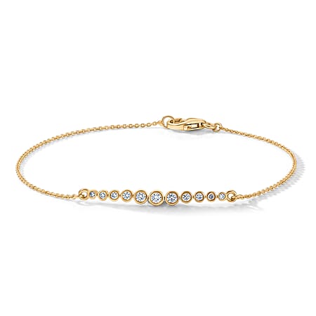 Luxuriant - Lab Grown Diamond Bezel-Set Chain Bracelet (Size - 7.5) in 18K Vermeil Yellow Gold Plated Sterling Silver 0.25 Ct. Luxuriant - Lab Grown Diamond Bezel-Set Chain Bracelet (Size - 7.5) in 18K Vermeil Yellow Gold Plated Sterling Silver 0.25 Ct.