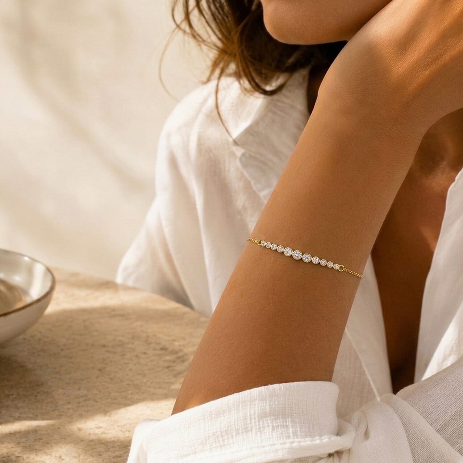 Luxuriant - Lab Grown Diamond Chain Bracelet (Size - 7.5) in 18K Vermeil Yellow Gold Plated Sterling Silver 0.25 Ct.