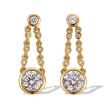 D'Joy Moissanite Dangling Earring Sterling Silver  2.862  Ct.