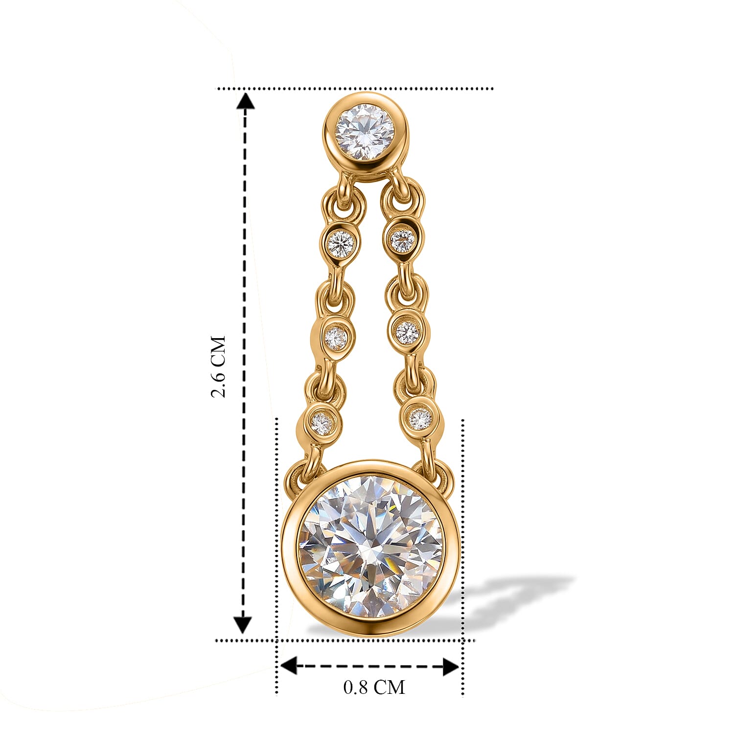 D'Joy Moissanite Dangling Earring Sterling Silver  2.862  Ct.
