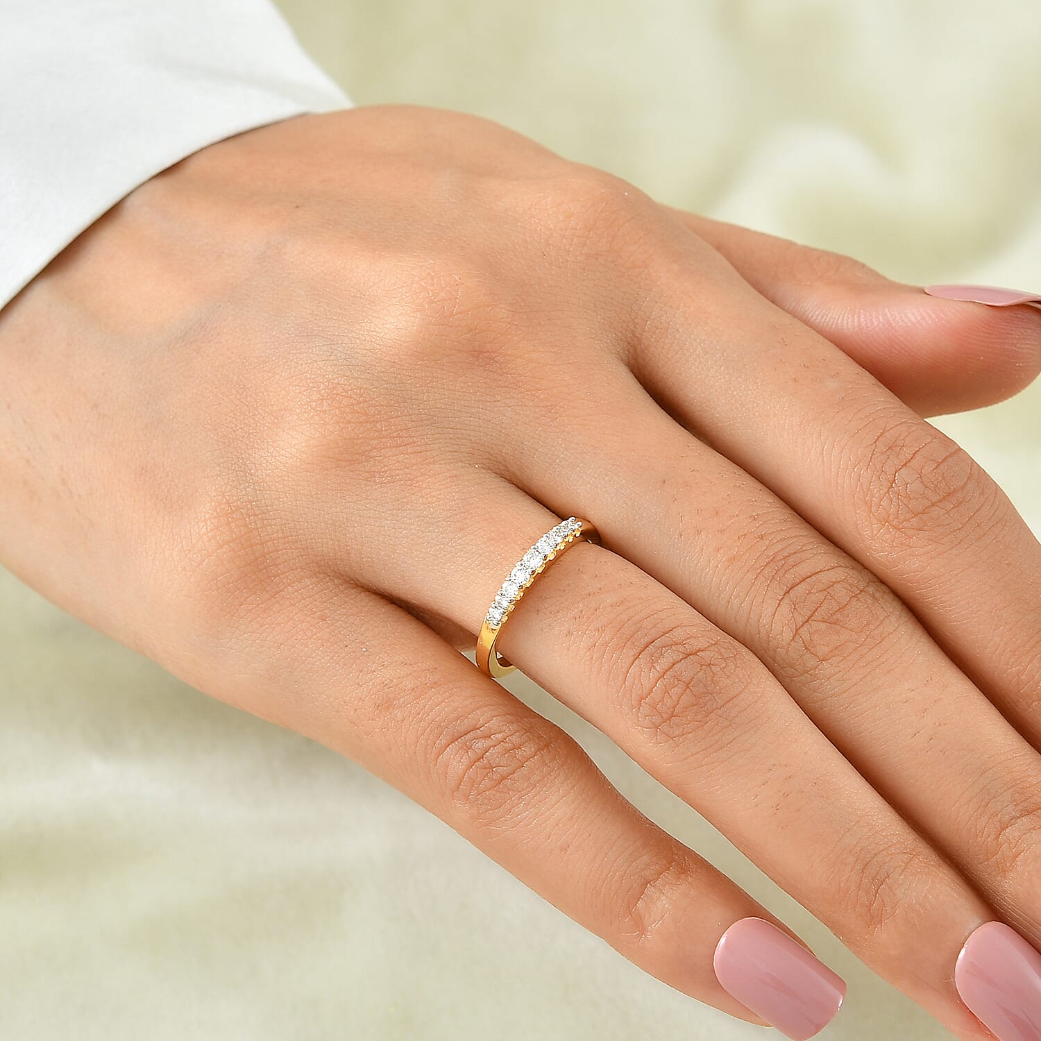 Luxuriant - Lab Grown Diamond (SI-G-H) Band Ring in 18K Vermeil Yellow Gold Plated Sterling Silver