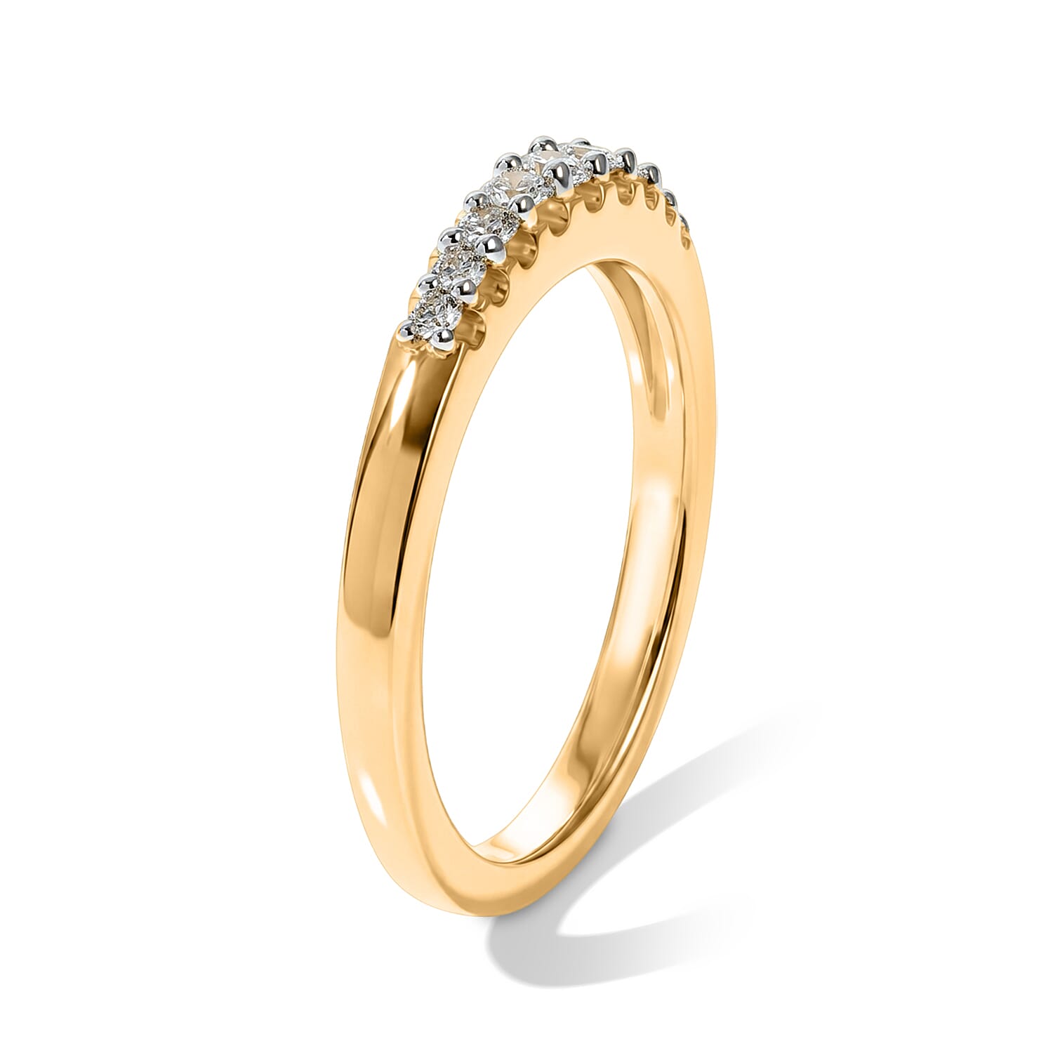 Luxuriant - Lab Grown Diamond (SI-G-H) Band Ring in 18K Vermeil Yellow Gold Plated Sterling Silver