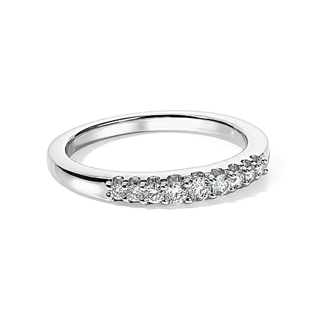 Luxuriant - Lab Grown Diamond (SI-G-H) Band Ring in Rhodium Overlay Sterling Silver Luxuriant - Lab Grown Diamond (SI-G-H) Band Ring in Rhodium Overlay Sterling Silver