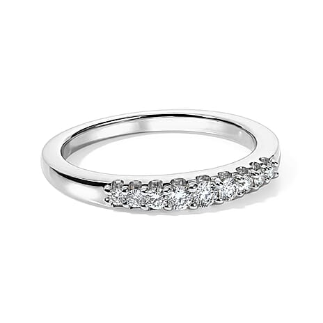Luxuriant - Lab Grown Diamond (SI-G-H) Band Ring in Rhodium Overlay Sterling Silver