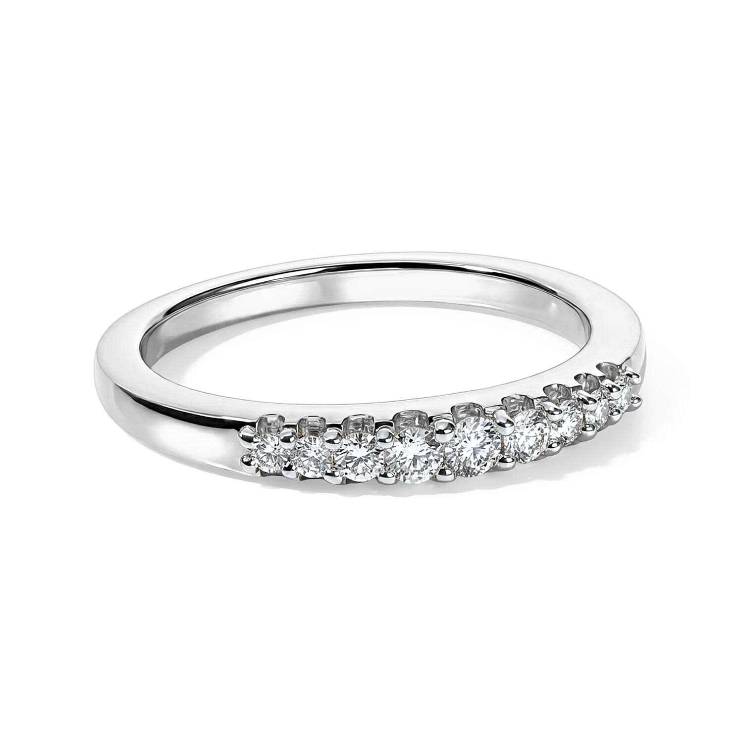 Luxuriant - Lab Grown Diamond (SI-G-H) Band Ring in Rhodium Overlay Sterling Silver