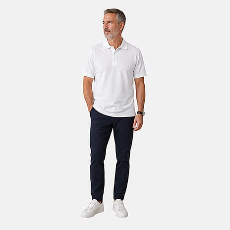 Antigua Apparel Mens Polo T-shirt (Size M, 12 to 14) - White