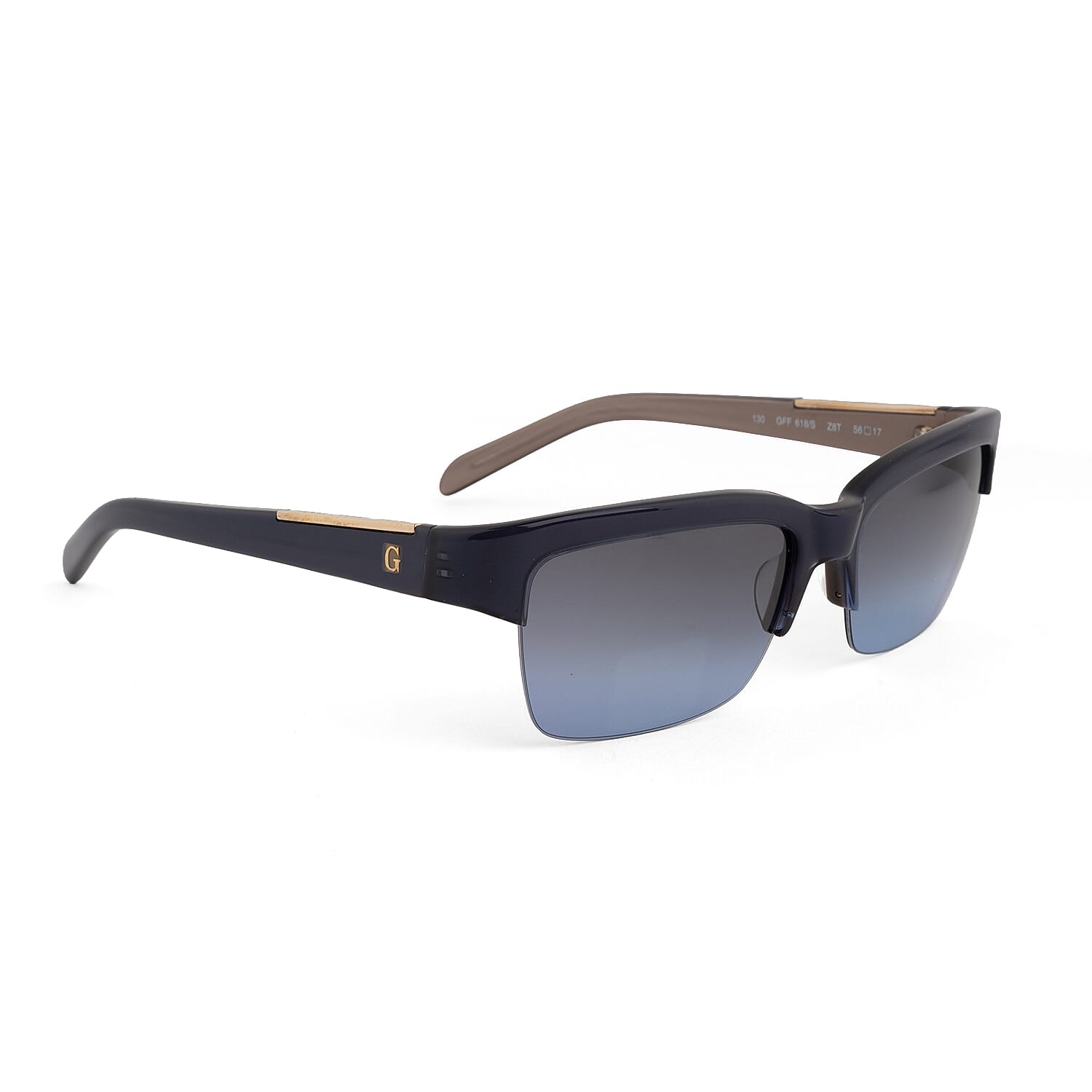 Vintage GIanfranco Ferre Sunglasses Brown Semi Rimless Sun Shades Frames Glasses Retro - 618 Z6T-Blue-56-17