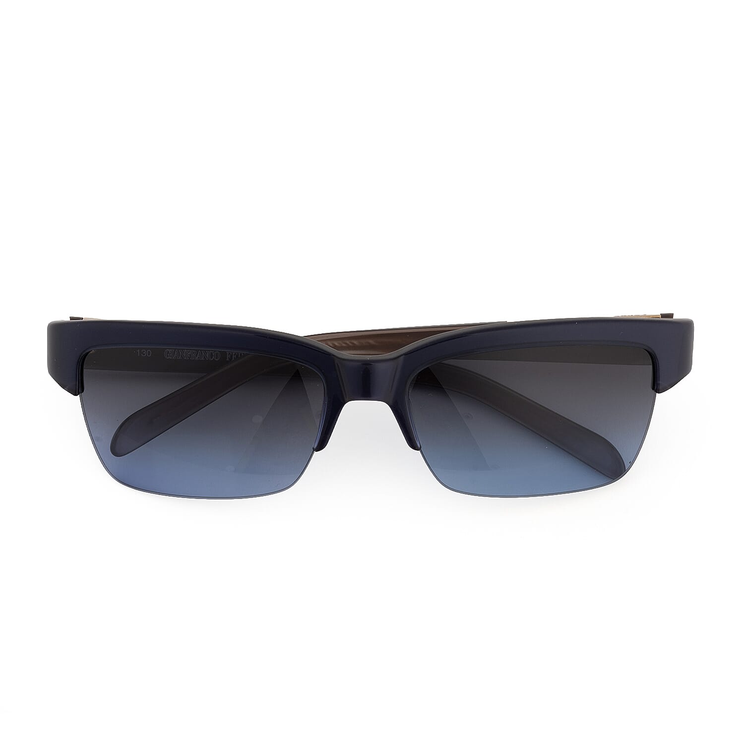 Vintage GIanfranco Ferre Sunglasses Brown Semi Rimless Sun Shades Frames Glasses Retro - 618 Z6T-Blue-56-17
