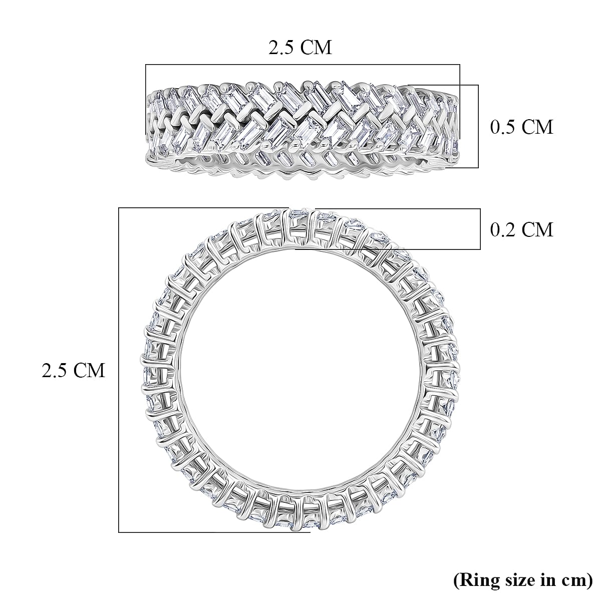 Luxuriant - Lab Grown Diamond (SI-G-H) Band Ring in Rhodium Overlay Sterling Silver 1.00 Ct.