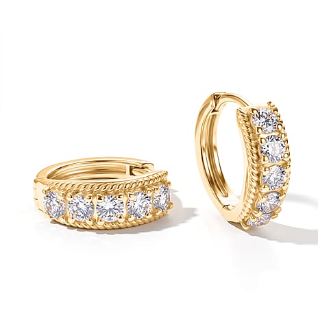D'Joy Moissanite Full Hoop Earring Sterling Silver  1.010  Ct.