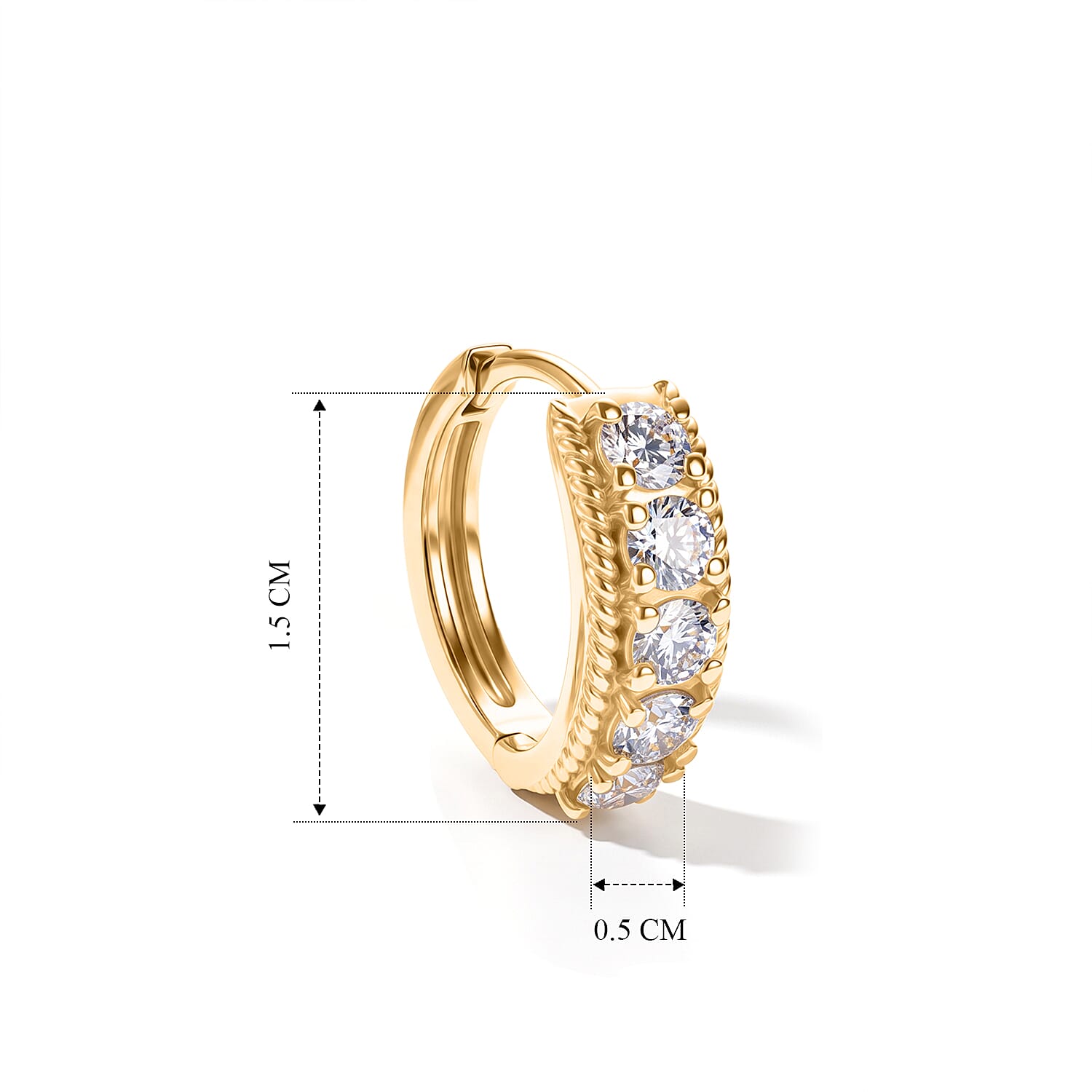 D'Joy Moissanite Full Hoop Earring Sterling Silver  1.010  Ct.