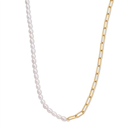 White Fresh Water Pearl Beads Necklace (Size - 20) with Clasp 80.00 Ct.