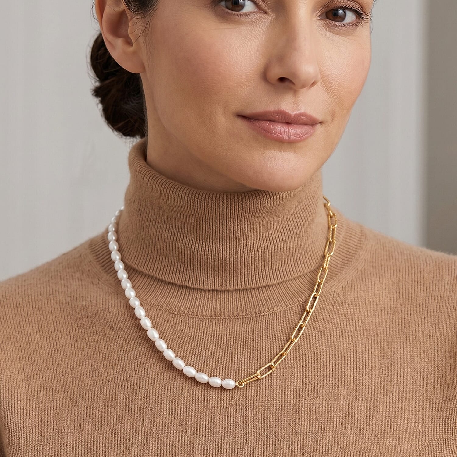 White Fresh Water Pearl Beads Necklace (Size - 20) with Clasp 80.00 Ct.
