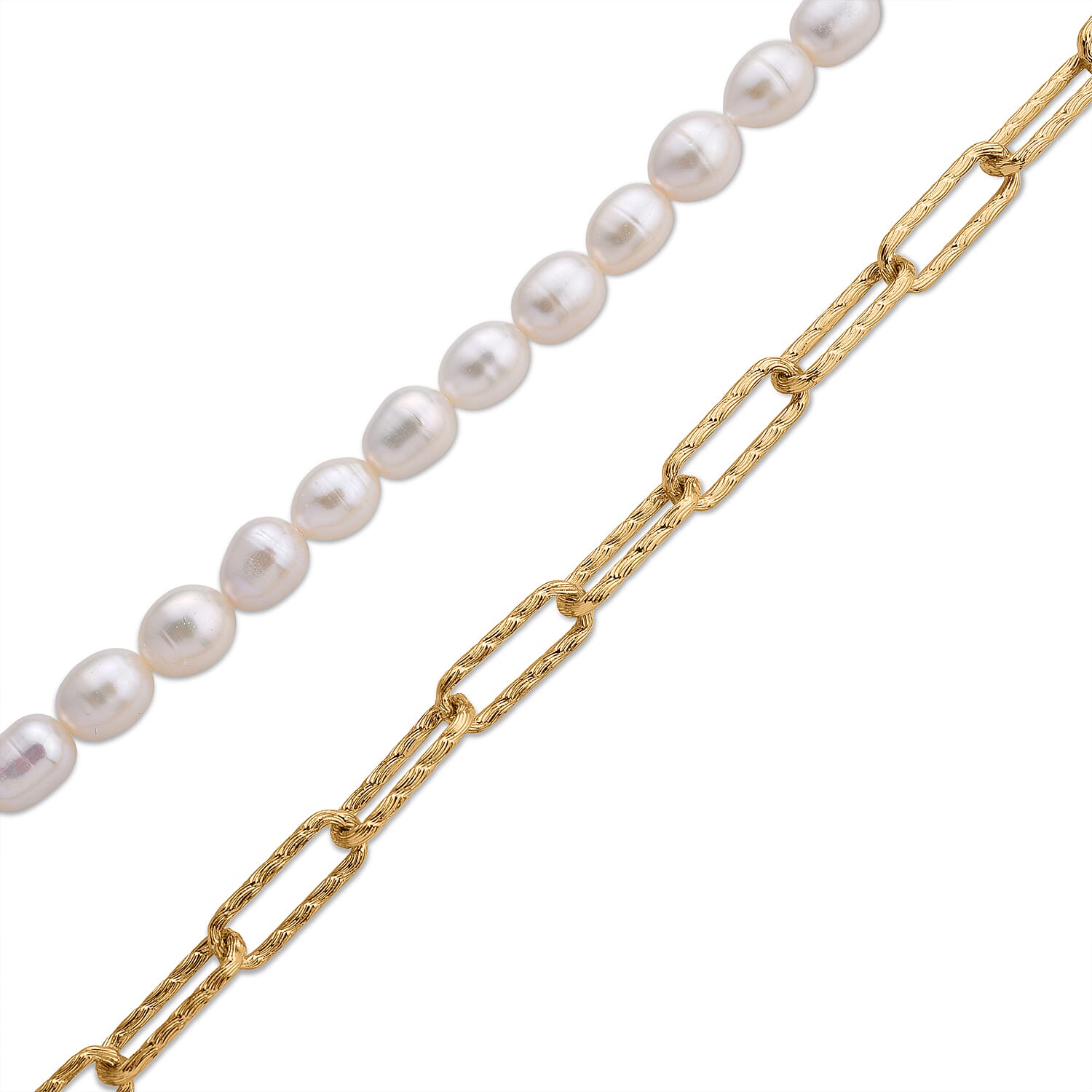 White Fresh Water Pearl Beads Necklace (Size - 20) with Clasp 80.00 Ct.
