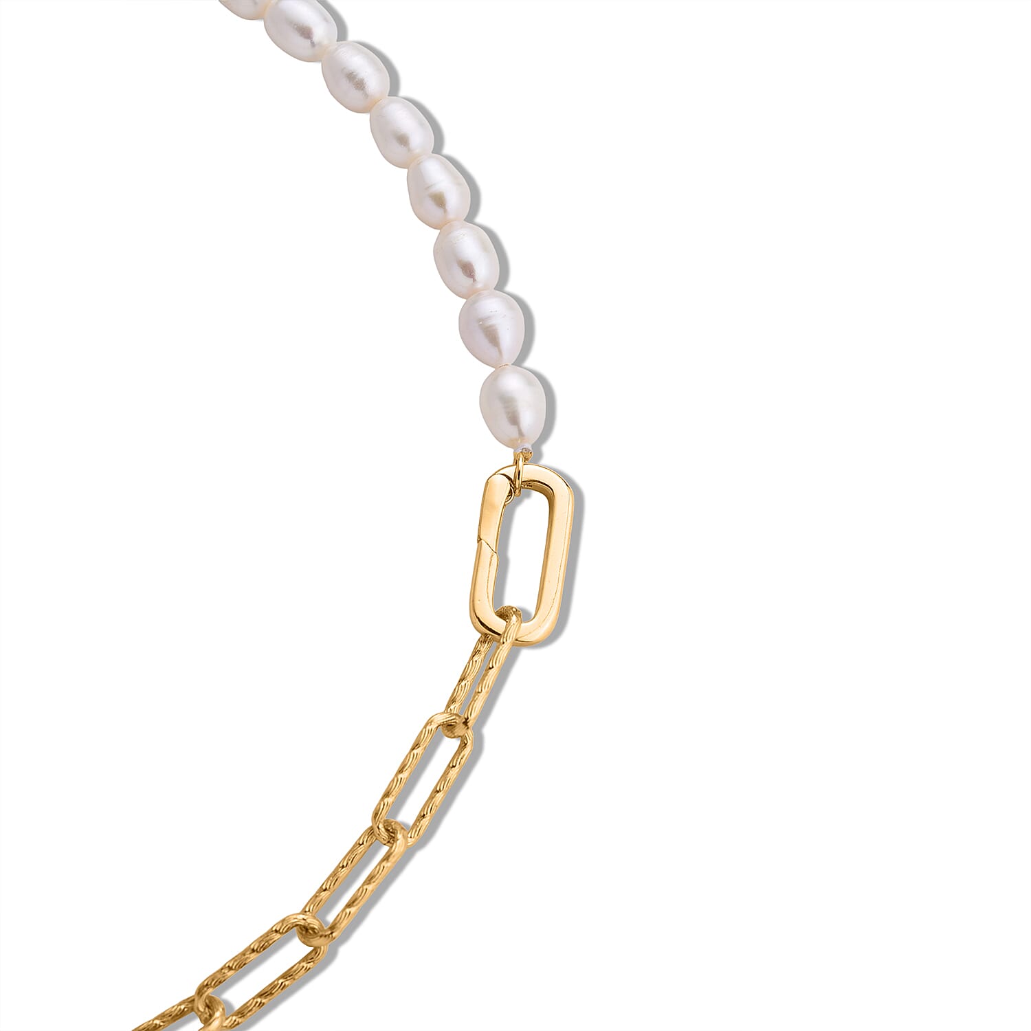 White Fresh Water Pearl Beads Necklace (Size - 20) with Clasp 80.00 Ct.