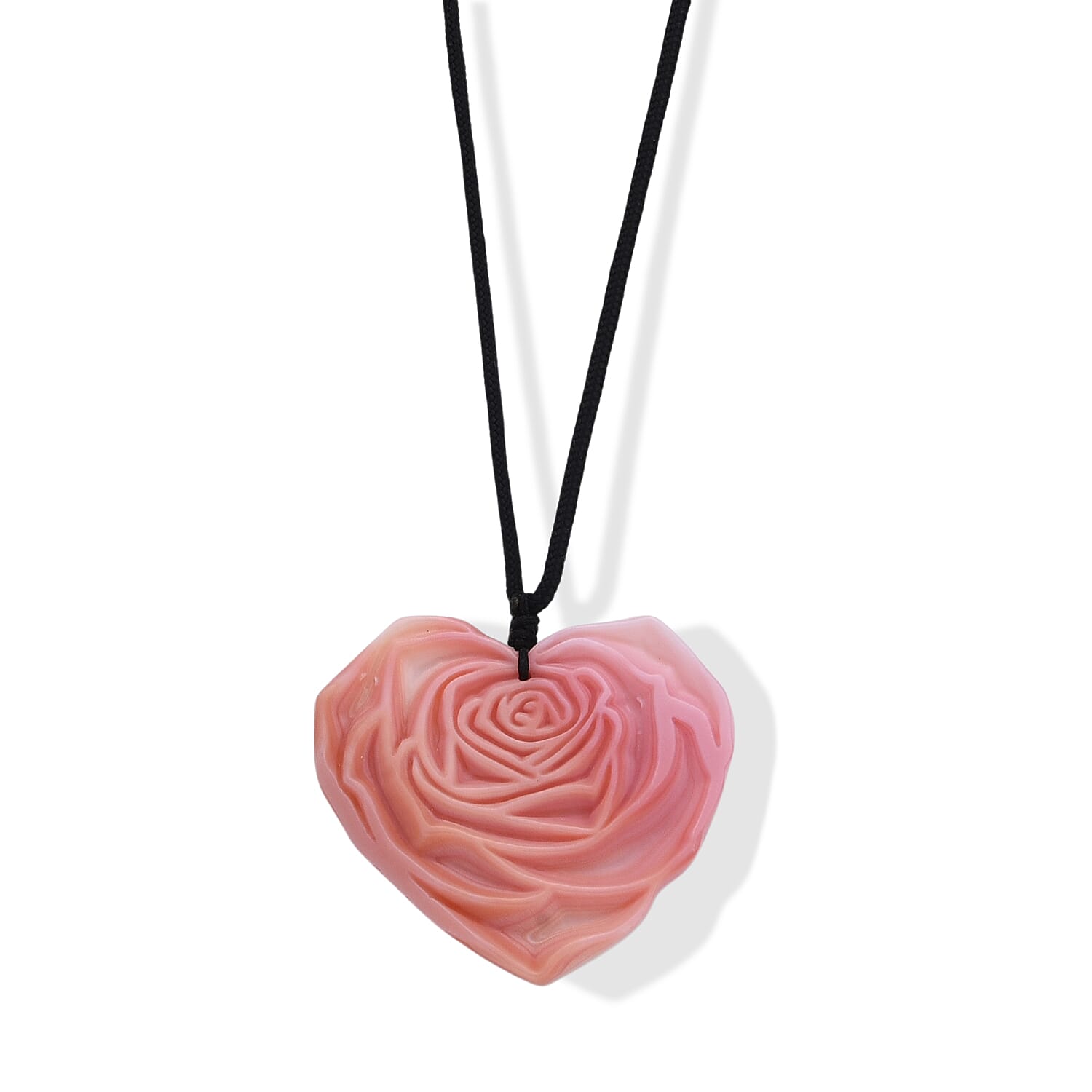 Pink Conch Shell Adjustable Rose Necklace with Cotton Thread (Size - 26) 65.00 Ct.