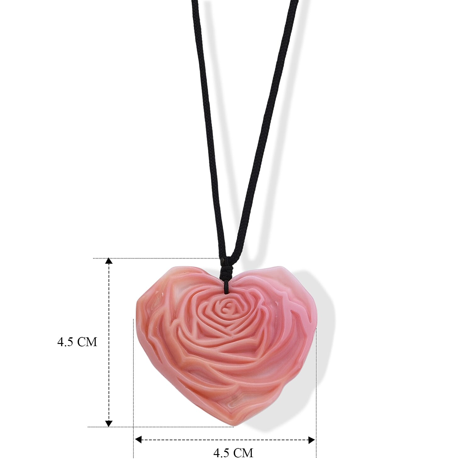 Pink Conch Shell Adjustable Rose Necklace with Cotton Thread (Size - 26) 65.00 Ct.